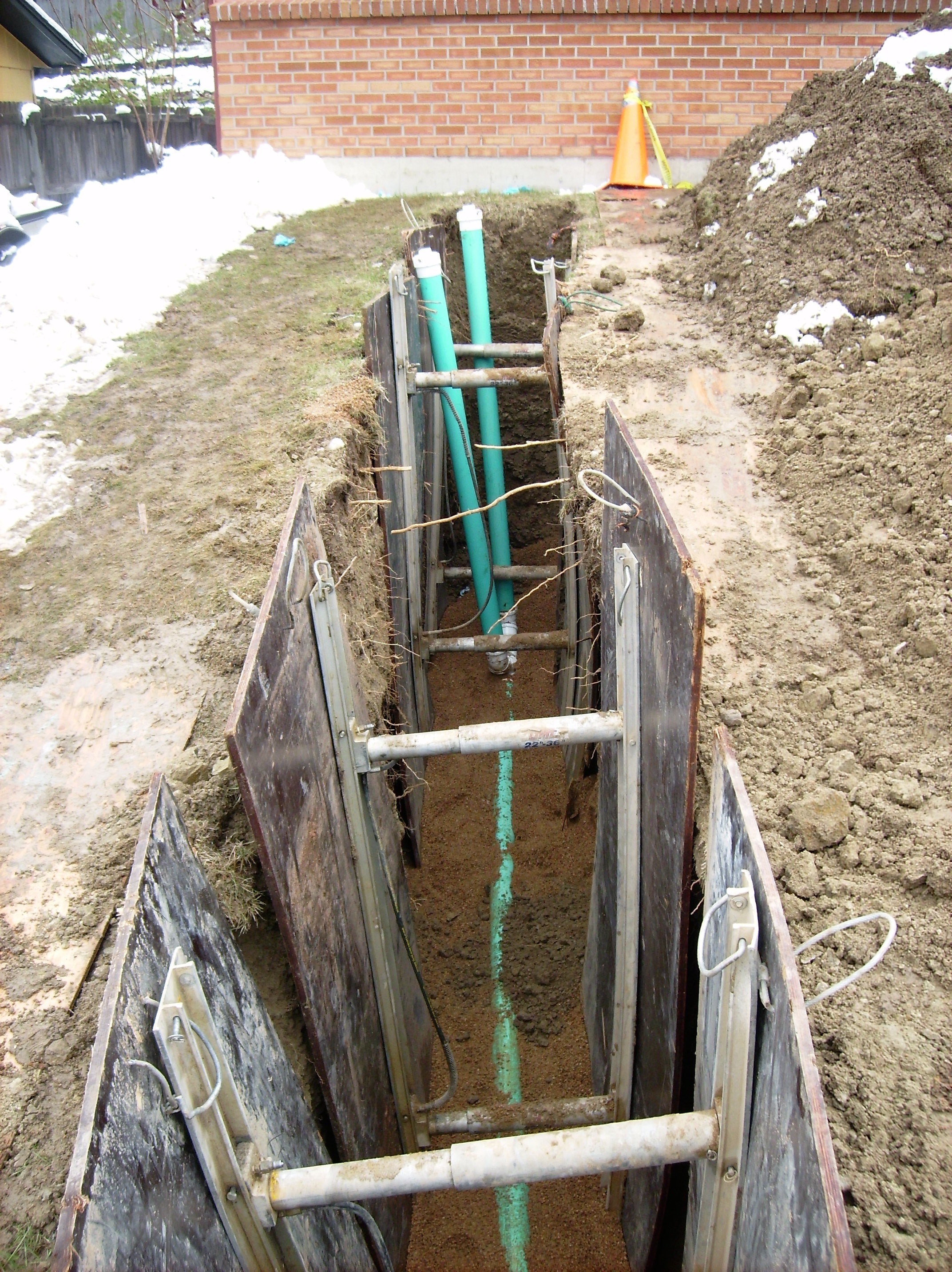 open excavation for sewer line