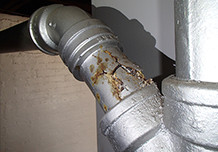 broken and dirty sewer pipe