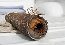 Blockage in a sewer pipe