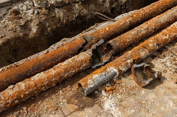 rusting sewer pipes