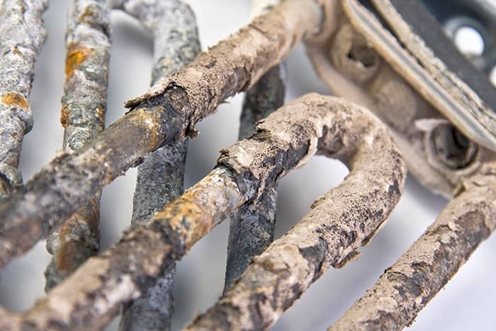 corroded electric heater pipes