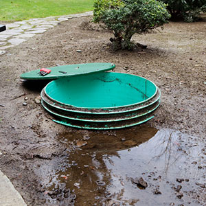 open outdoor septic tank